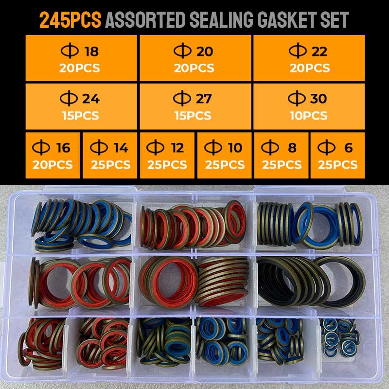 Buvala™-100pcs/ 245pcs Assorted Sealing Gasket Set