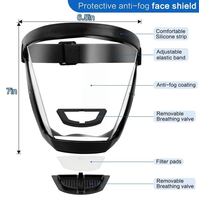 Buvala™-Full Face Protection Large Transparent Face Shield