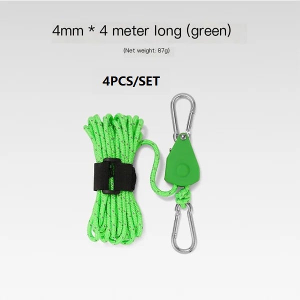 Buvala™-Portable Adjustable Fix Tent High Strength Fast Release Pulley Camping Rope(4 Pcs/Set)