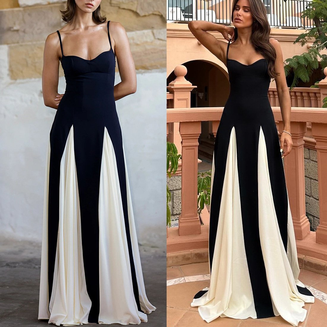 Buvala™-Timeless Elegance Panelled Tulle A-line Slip Maxi Dress