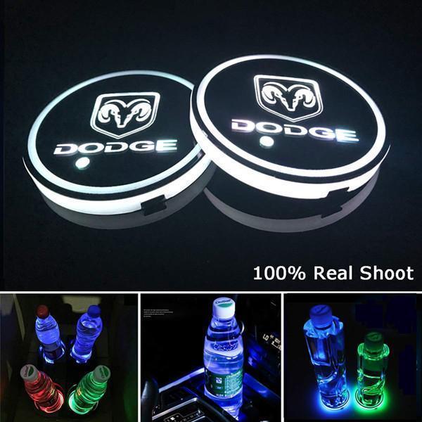 Buvala™-Led Car Logo Cup Lights up Holder USB Charging 7 Colors Changing