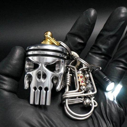 Buvala™-💀Piston art skull keychain [pendant/flashlight/bottle opener]