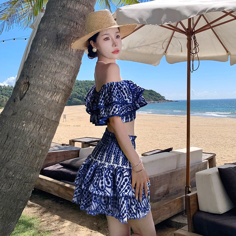 Buvala™-(🔥HOT SALE NOW 47% OFF)One-shoulder short seaside holiday two-piece suit