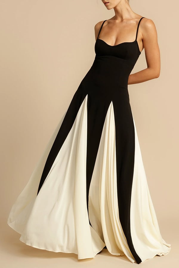 Buvala™-Timeless Elegance Panelled Tulle A-line Slip Maxi Dress