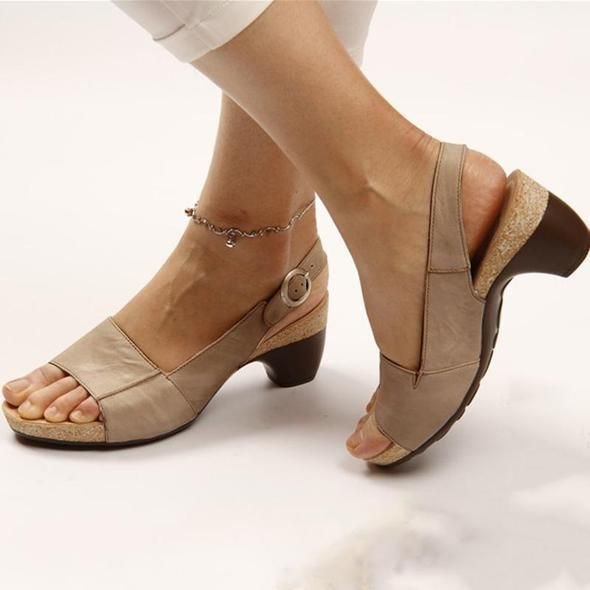 Buvala™-Comfortable Elegant Low Chunky Heel Shoes