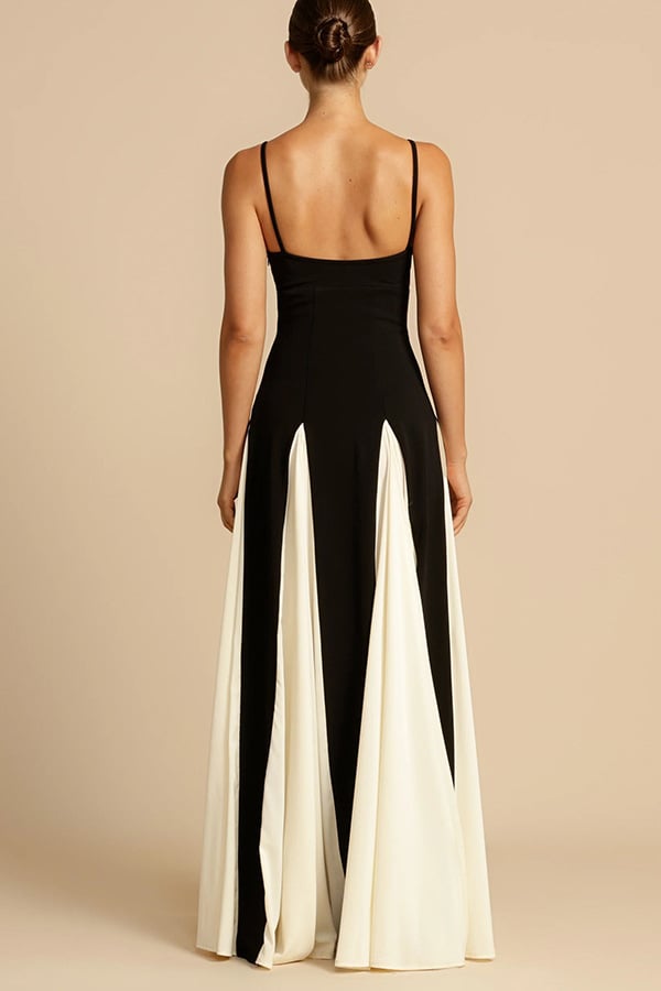 Buvala™-Timeless Elegance Panelled Tulle A-line Slip Maxi Dress