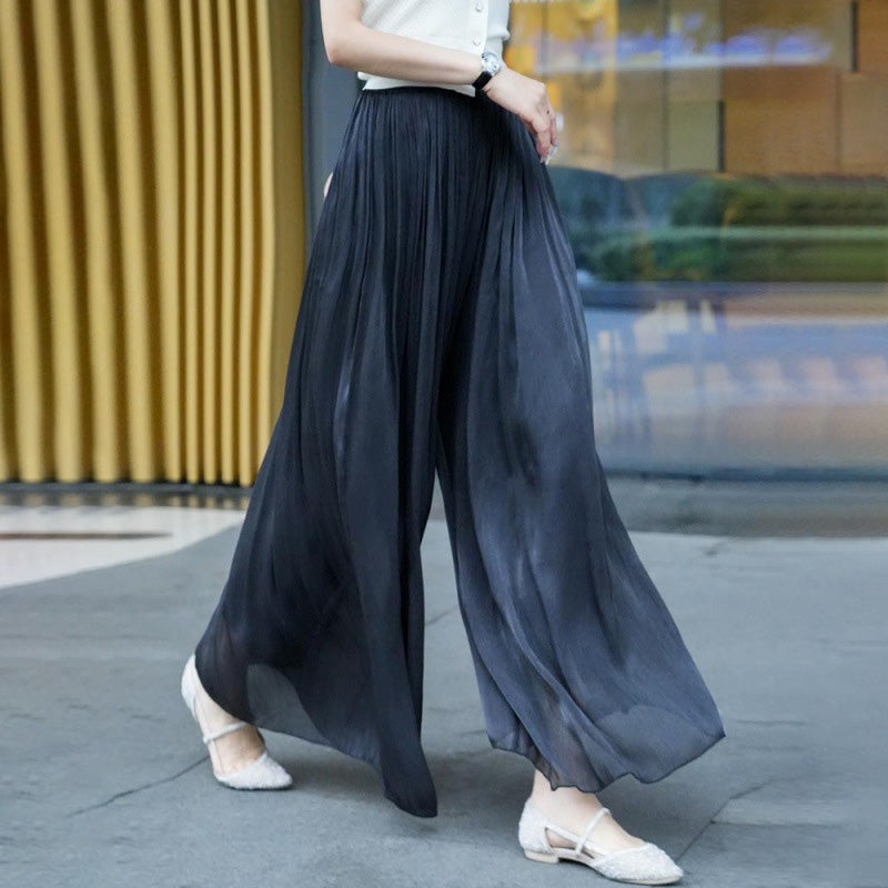 Buvala™-👗Glazed Ice Silk Floor-Length Wide-Leg Culottes