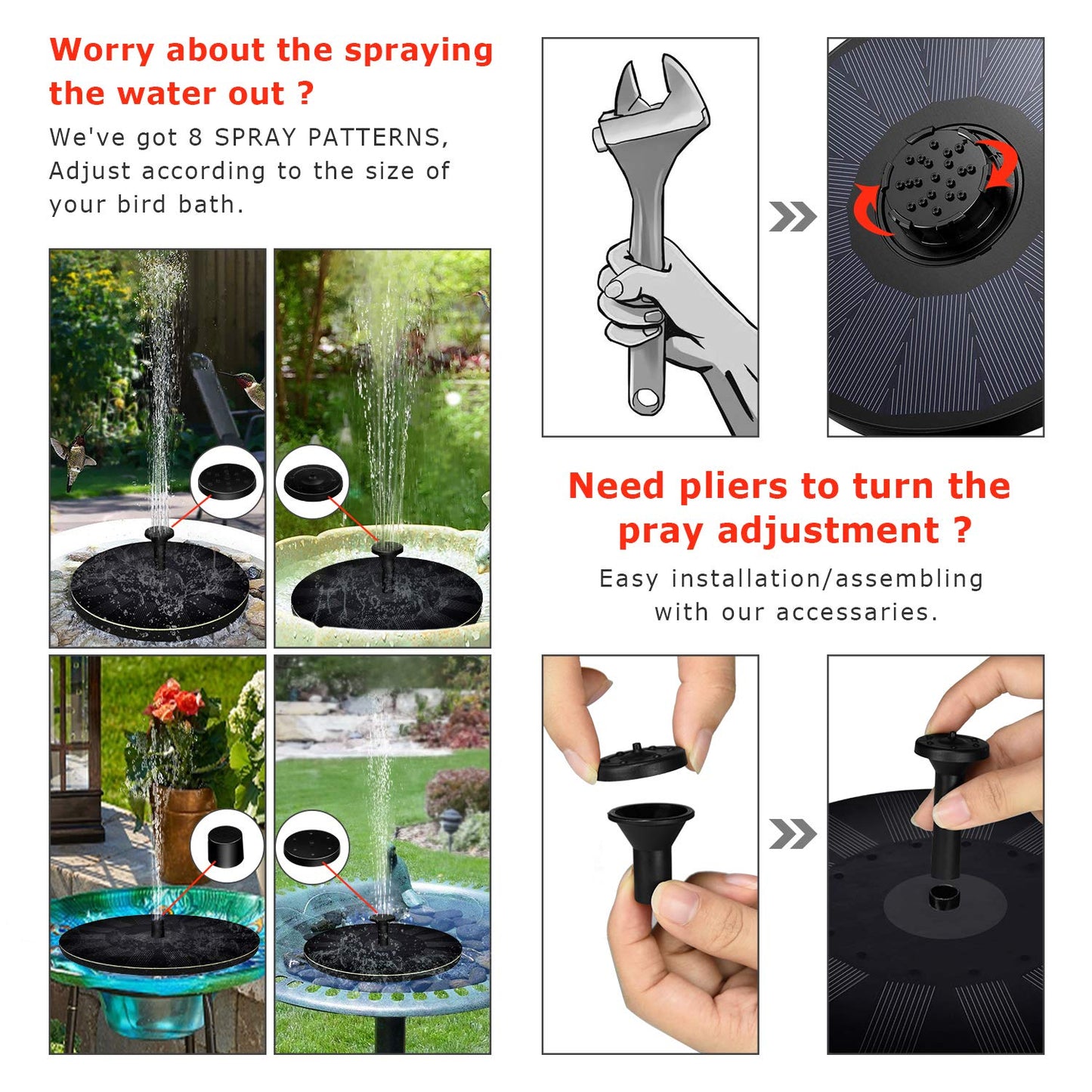 Buvala™-🎁Best Mother's Day Gift Of 2024🎁 - Solar outdoor fountain-The perfect garden decoration