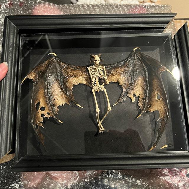 Bat winged demon skeleton