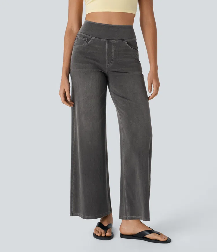 Buvala™-Quinn Super Stretch High-Waisted Wide Leg Jeans