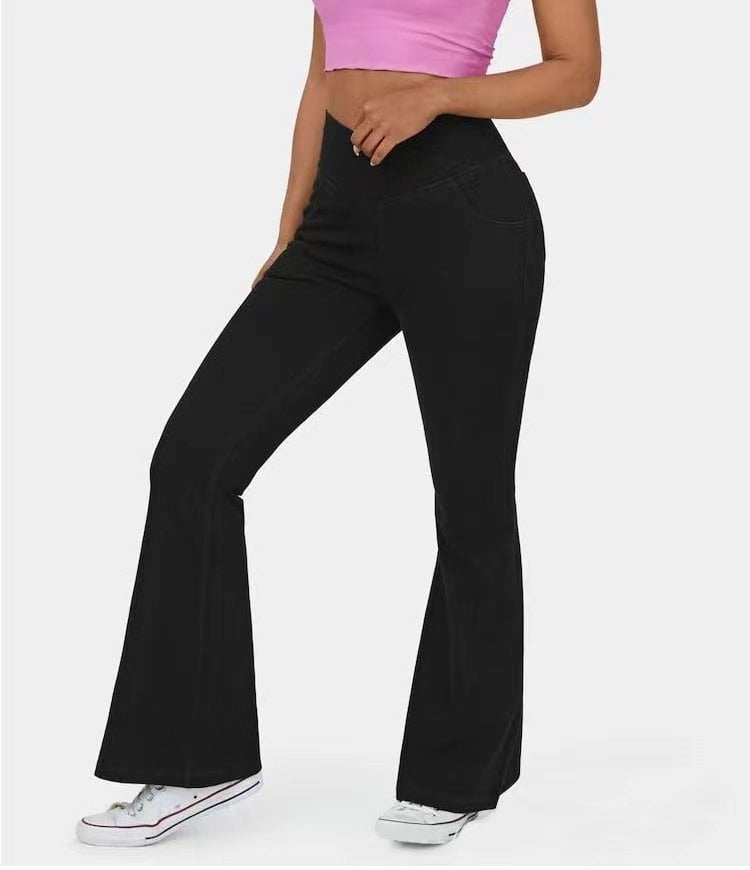 Buvala™-Stretchy Denim High Waisted Crossover Flare Pants (Buy 2 Free Shipping)