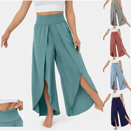 Buvala™-(🔥Last Day Promotion- SAVE 48% OFF) -High Waisted Split Wide Leg Quick Dry Casual Pants🎉