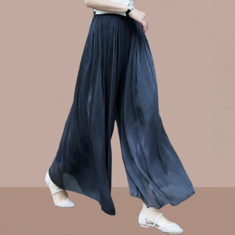 Buvala™-👗Glazed Ice Silk Floor-Length Wide-Leg Culottes