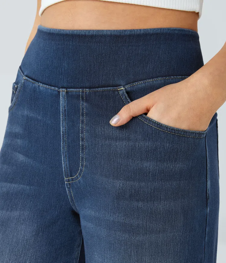 Buvala™-Quinn Super Stretch High-Waisted Wide Leg Jeans