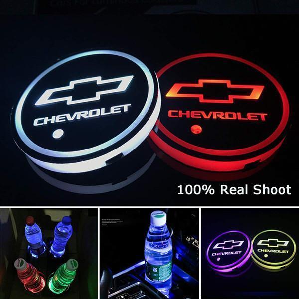 Buvala™-Led Car Logo Cup Lights up Holder USB Charging 7 Colors Changing