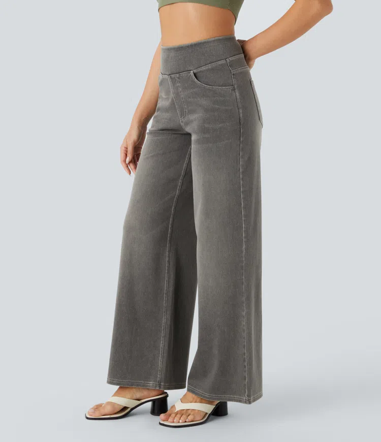 Buvala™-Quinn Super Stretch High-Waisted Wide Leg Jeans