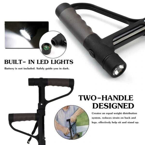 Buvala™-HOT SALE -Aluminum alloy with LED light non-slip foldable walking stick