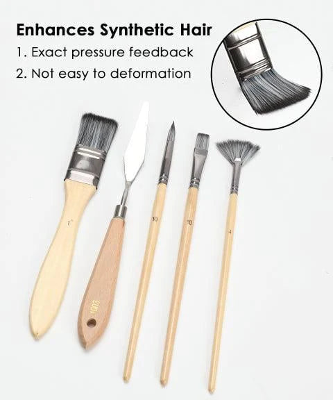 Buvala™-Professional Art Brush With Natural Wood Handles Set Of 24