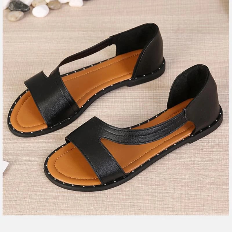 Buvala™-(Big Sale💥)Fish-mouth Rivet Open Toe Flat Sandals