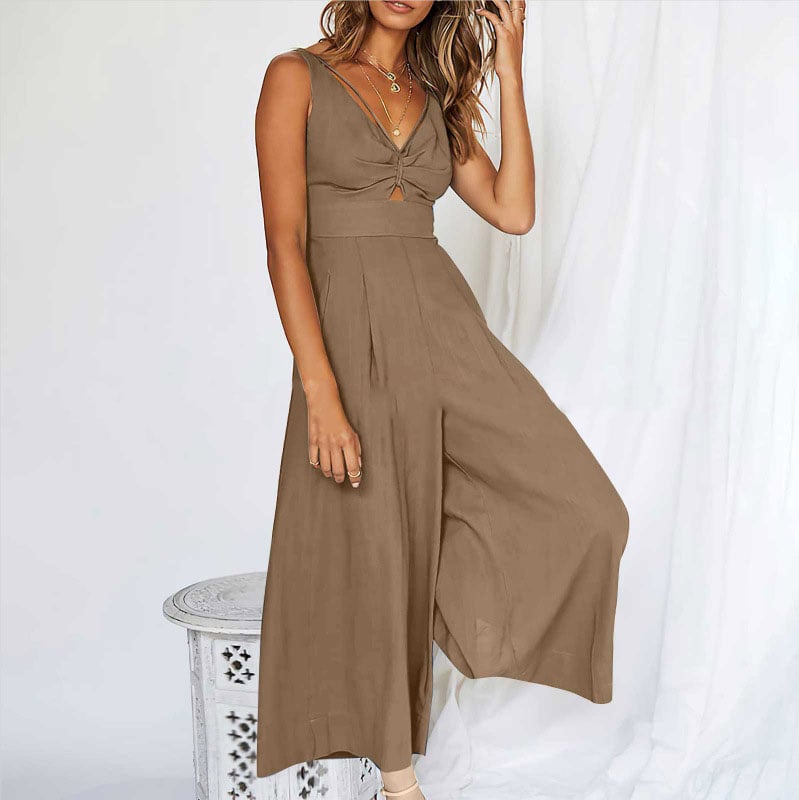 Buvala™-V Neck Cutout High-Waist Jumpsuits(Buy 2 free shipping)