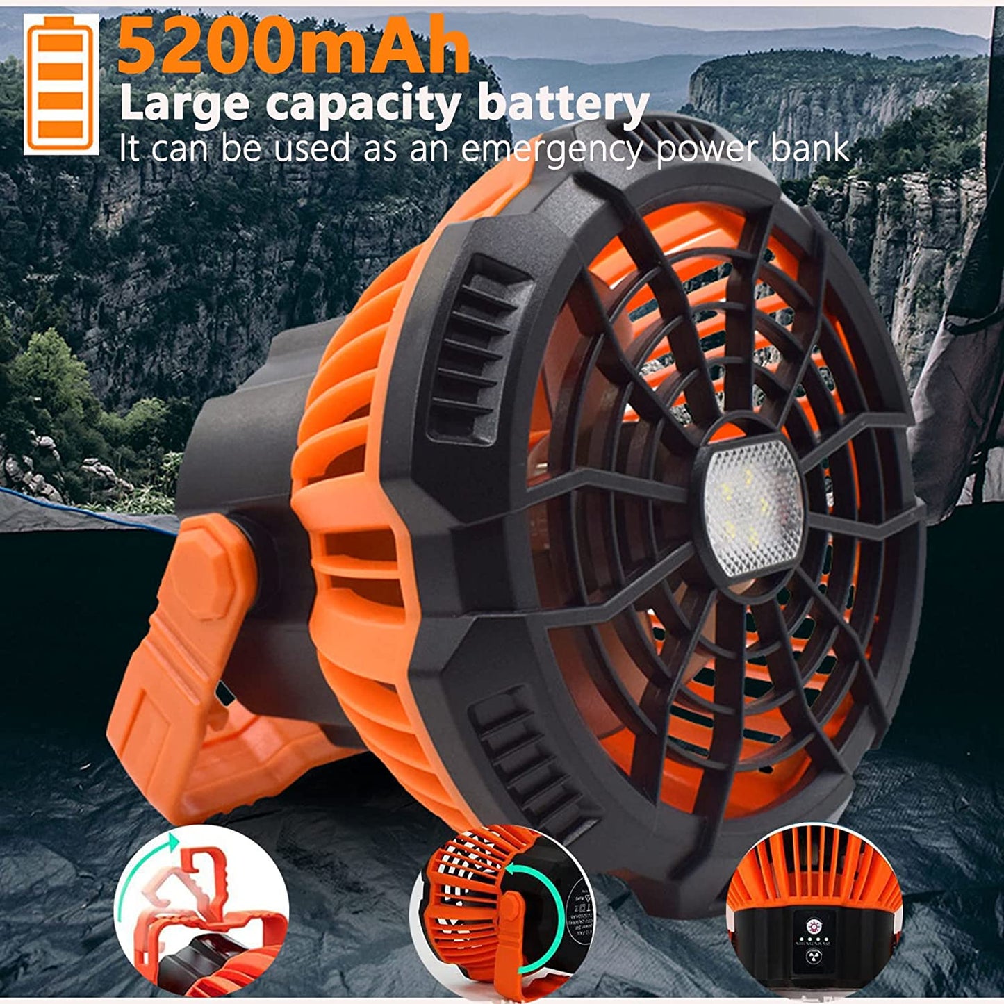 Buvala™-💥49% OFF🔥Portable Camping Fan with LED Lantern🔥BUY 2 Free Shipping