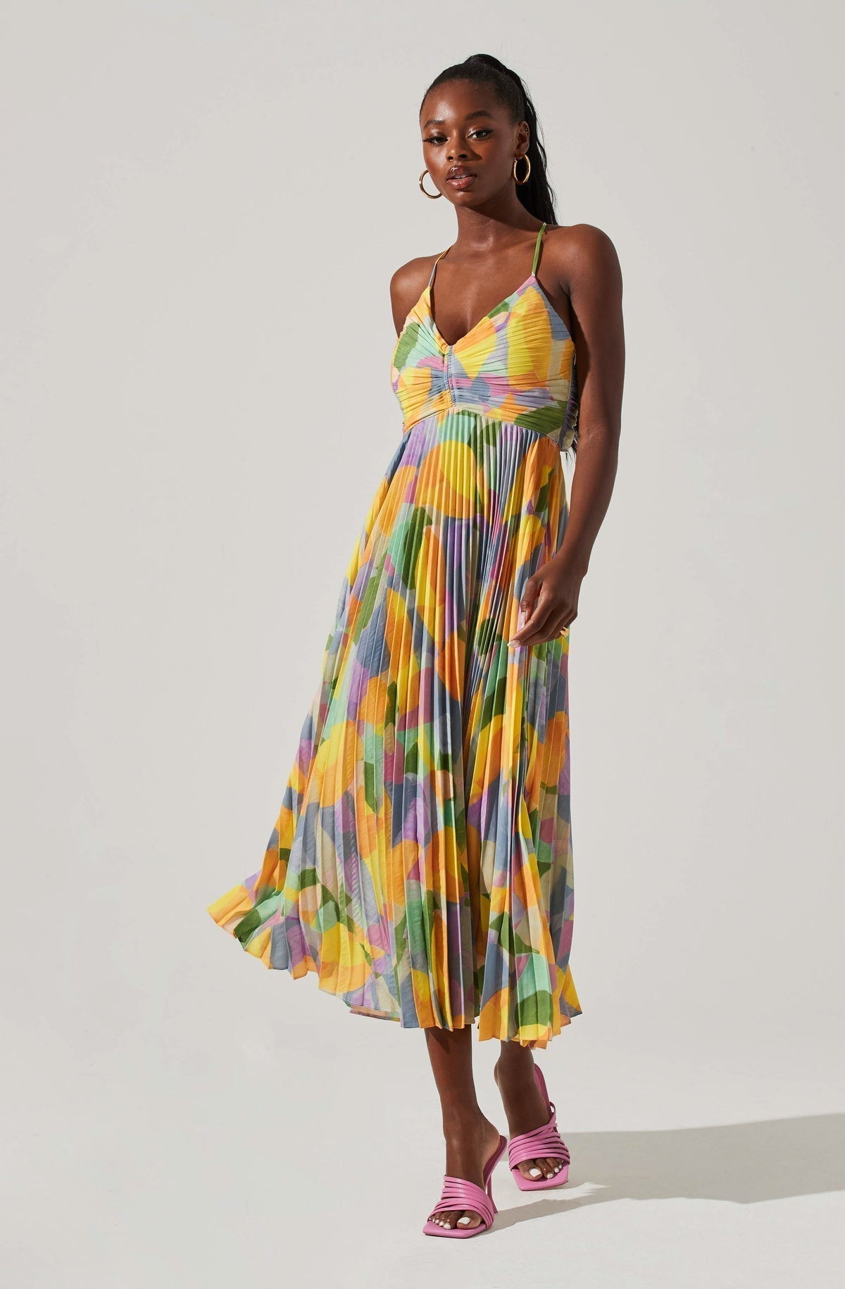 Buvala™-Casual Pleated Print Dress