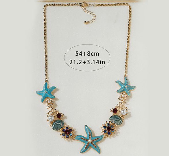 Buvala™-Beach Shell Starfish Coral Necklace & Bracelet & Earrings