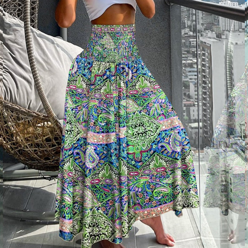 Buvala™-Women's Fashionable Floral Print High Waisted Skirt