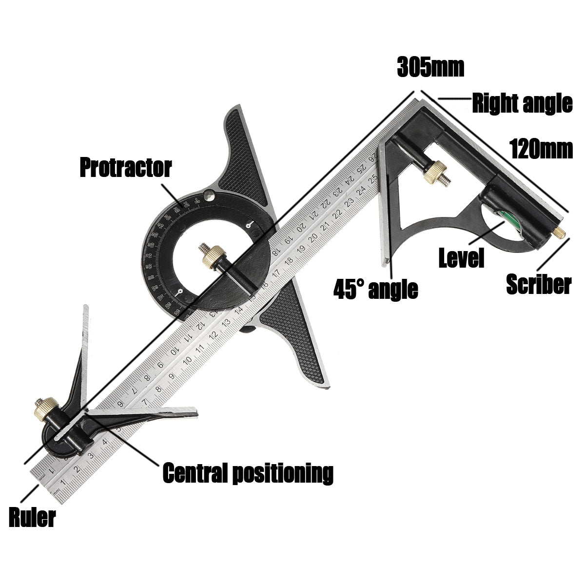 Buvala™-Multifunctional Combination of Movable Angle Ruler Set