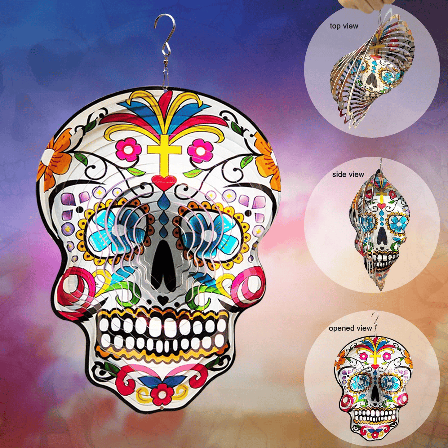 Buvala™-Sugar Skull Wind Spinners