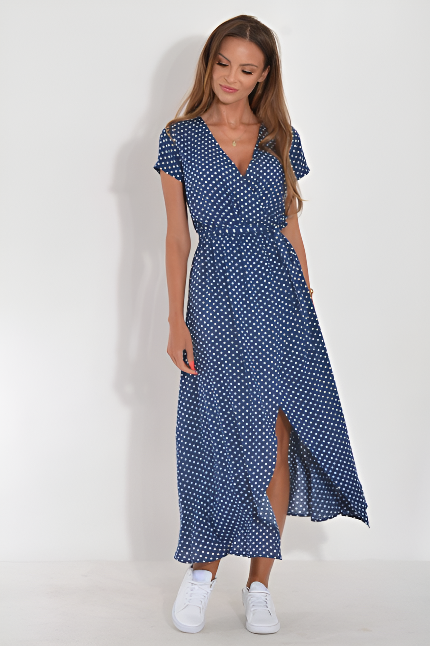 Buvala™-V-neck printed strappy dress