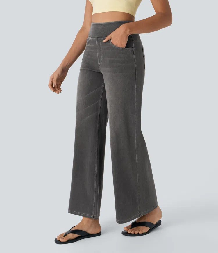 Buvala™-Quinn Super Stretch High-Waisted Wide Leg Jeans