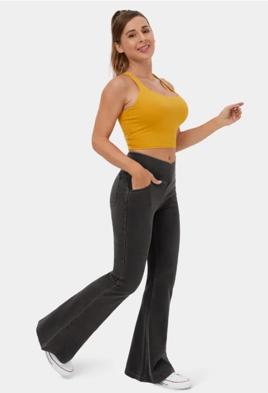 Buvala™-Stretchy Denim High Waisted Crossover Flare Pants (Buy 2 Free Shipping)