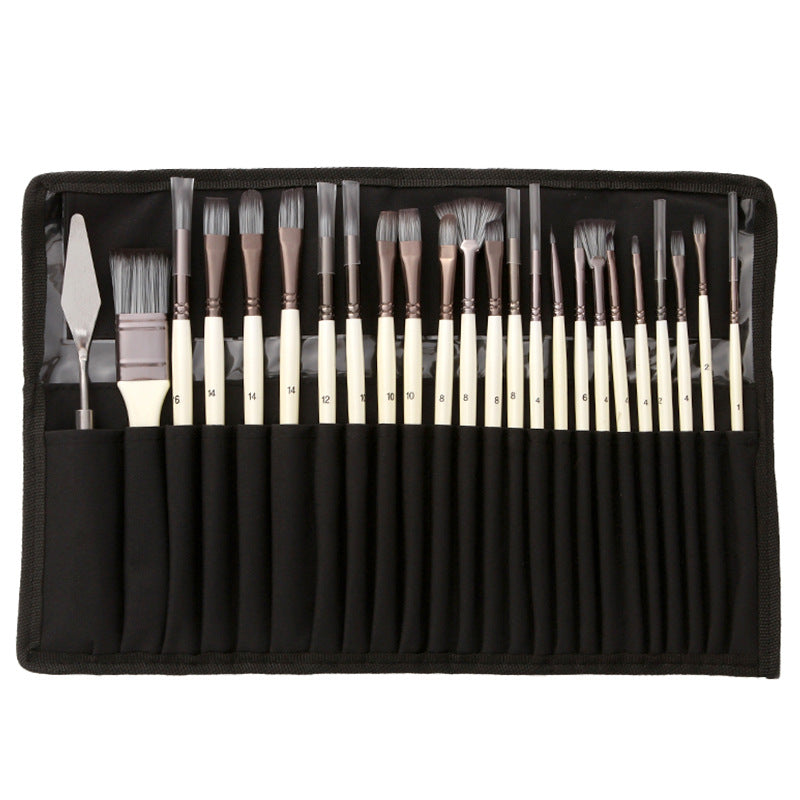 Buvala™-Professional Art Brush With Natural Wood Handles Set Of 24