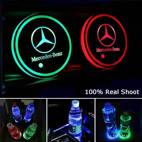 Buvala™-Led Car Logo Cup Lights up Holder USB Charging 7 Colors Changing