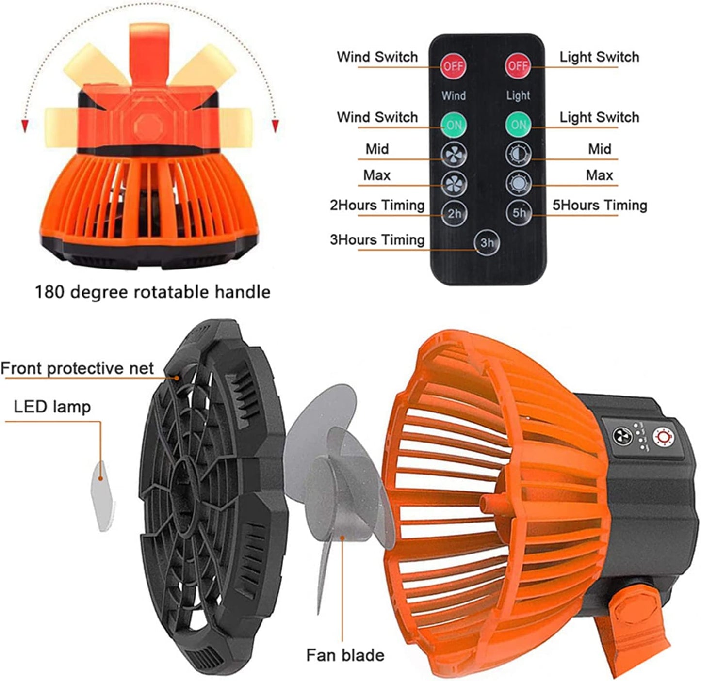 Buvala™-💥49% OFF🔥Portable Camping Fan with LED Lantern🔥BUY 2 Free Shipping