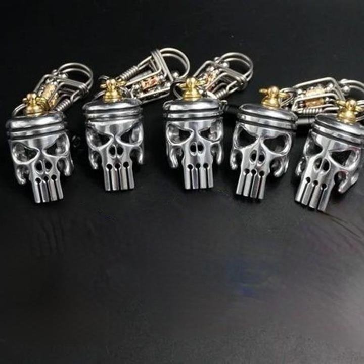 Buvala™-💀Piston art skull keychain [pendant/flashlight/bottle opener]