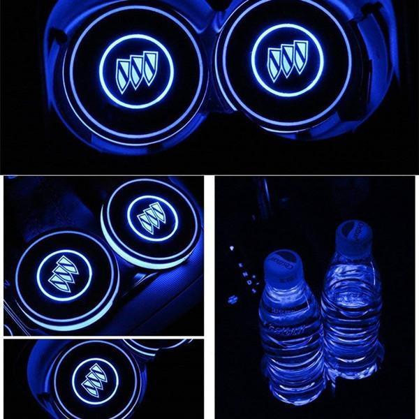 Buvala™-Led Car Logo Cup Lights up Holder USB Charging 7 Colors Changing