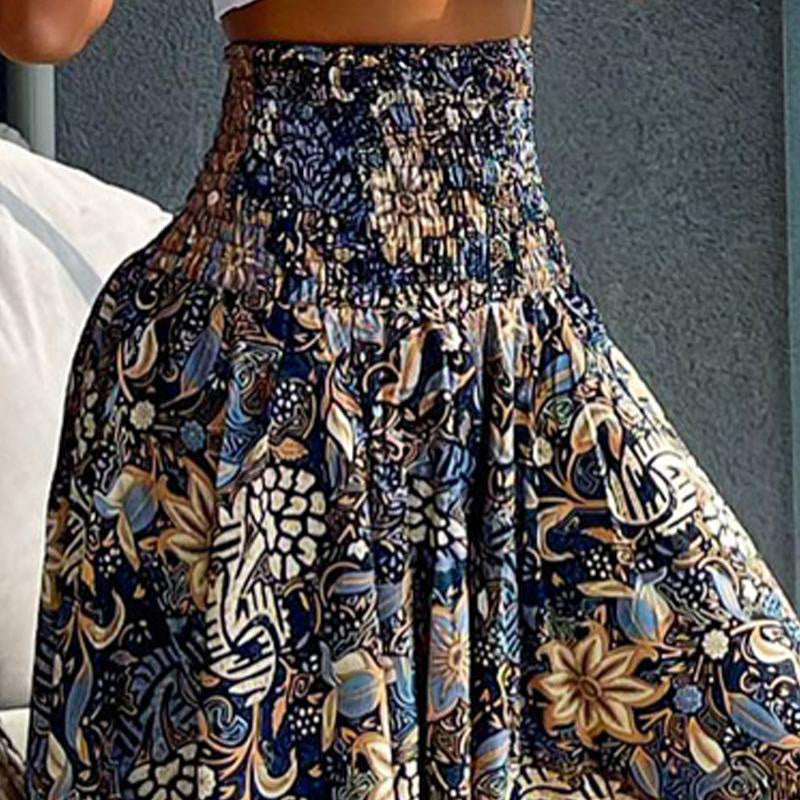 Buvala™-Women's Fashionable Floral Print High Waisted Skirt