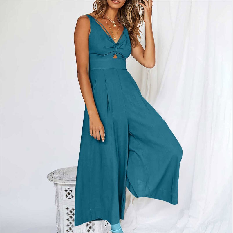 Buvala™-V Neck Cutout High-Waist Jumpsuits(Buy 2 free shipping)