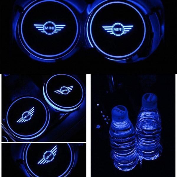 Buvala™-Led Car Logo Cup Lights up Holder USB Charging 7 Colors Changing