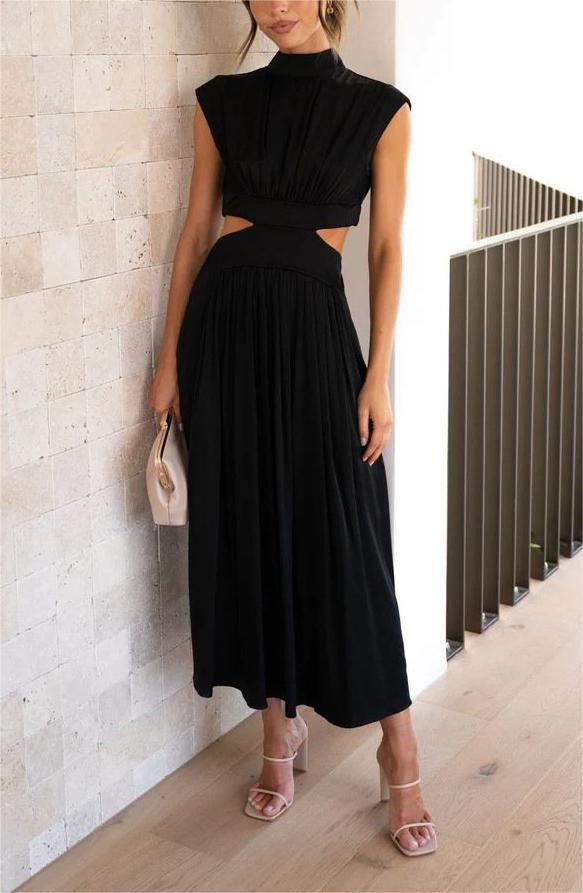 Buvala™-🔥Hot Sale 49%OFF - Cutout Waist Pocketed Vacation Midi Dress