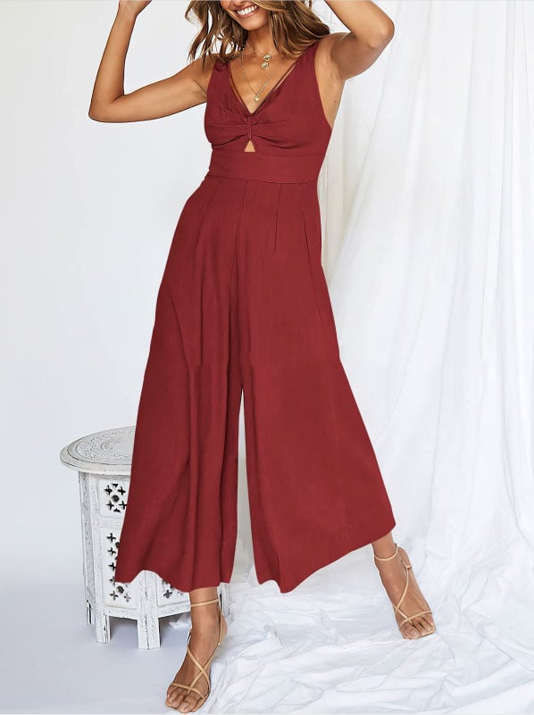 Buvala™-V Neck Cutout High-Waist Jumpsuits(Buy 2 free shipping)