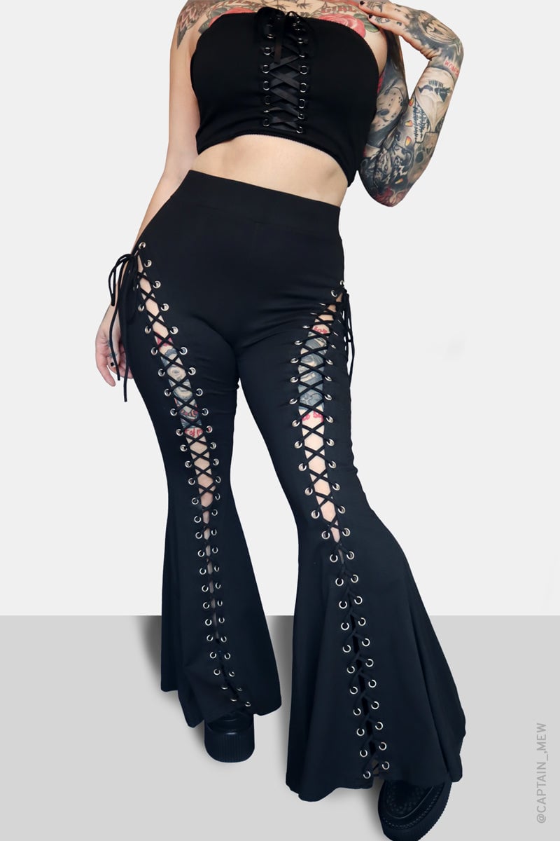 Buvala™-Lace Up Flare Pants