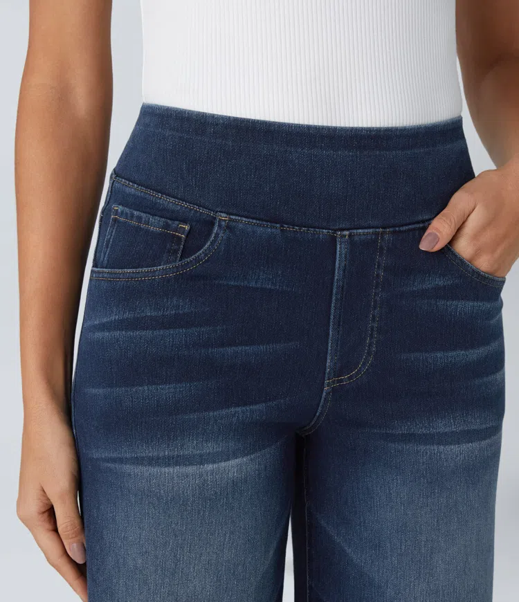 Buvala™-Quinn Super Stretch High-Waisted Wide Leg Jeans