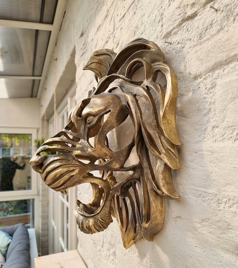 Buvala™-🦁Rare Find-Large Lion Head Wall Mounted Art Sculpture🎁