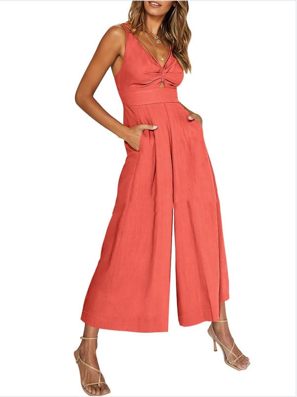 Buvala™-V Neck Cutout High-Waist Jumpsuits(Buy 2 free shipping)