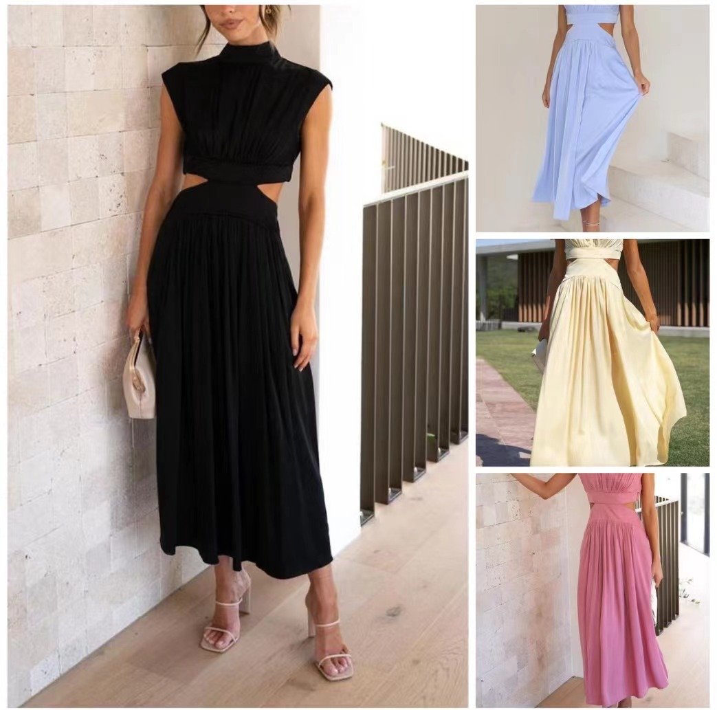 Buvala™-🔥Hot Sale 49%OFF - Cutout Waist Pocketed Vacation Midi Dress