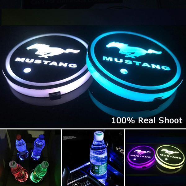 Buvala™-Led Car Logo Cup Lights up Holder USB Charging 7 Colors Changing