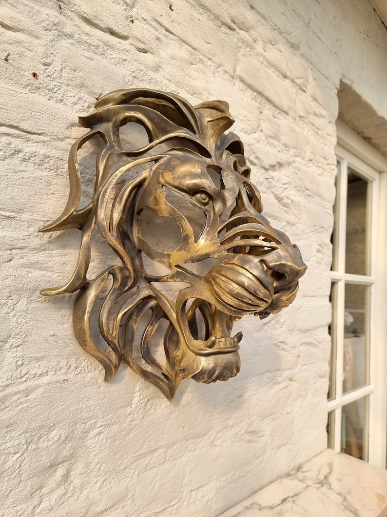 Buvala™-🦁Rare Find-Large Lion Head Wall Mounted Art Sculpture🎁